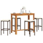 5 Piece Garden Bar Set Solid Wood Acacia And Poly Rattan