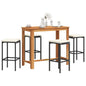 5 Piece Garden Bar Set Solid Wood Acacia And Poly Rattan