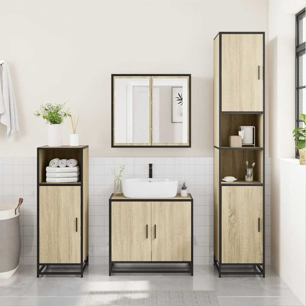 Bathroom Mirror Cabinet 65X20X60 Cm Engineered Wood