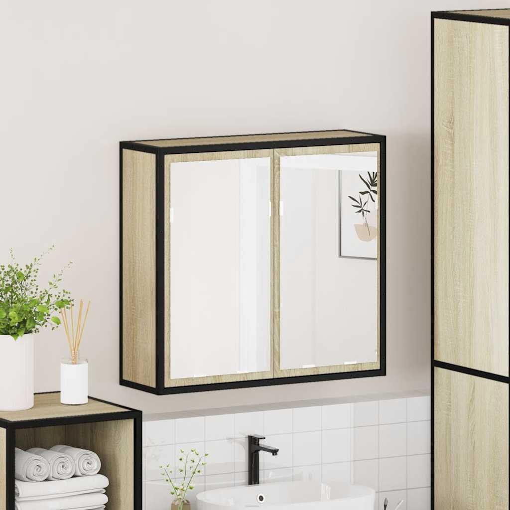 Bathroom Mirror Cabinet 65X20X60 Cm Engineered Wood