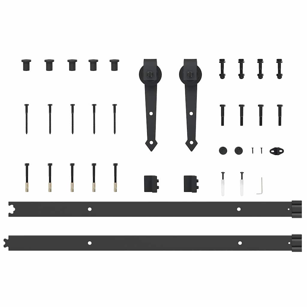 Sliding Door Hardware Kit 152,5 Cm Steel Black