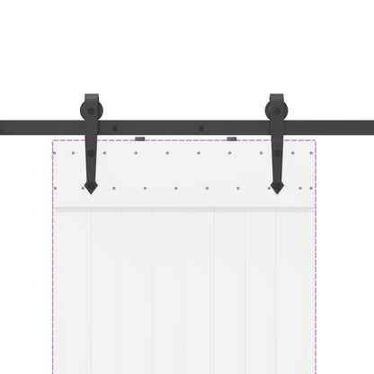 Sliding Door Hardware Kit 152,5 Cm Steel Black