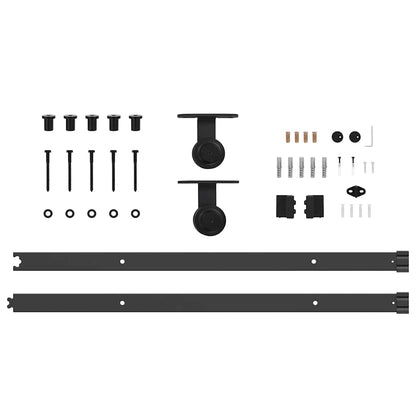 Sliding Door Hardware Kit 213,5 Cm Steel Black