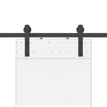 Sliding Door Hardware Kit 213,5 Cm Steel Black