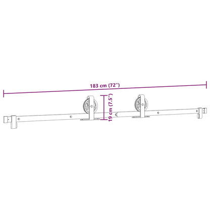 Sliding Door Hardware Kit Steel Black