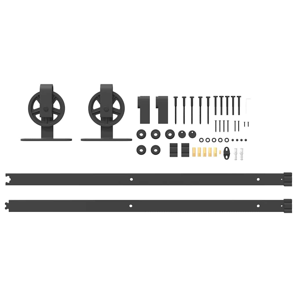 Sliding Door Hardware Kit Steel Black