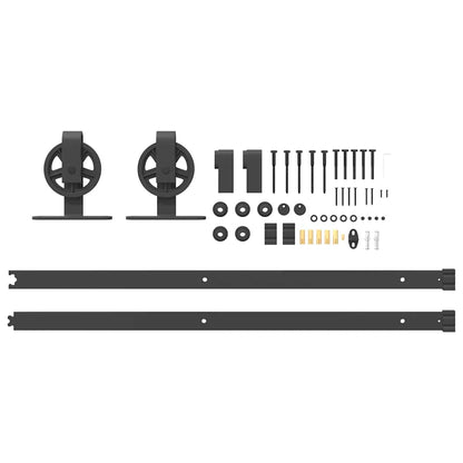 Sliding Door Hardware Kit Steel Black