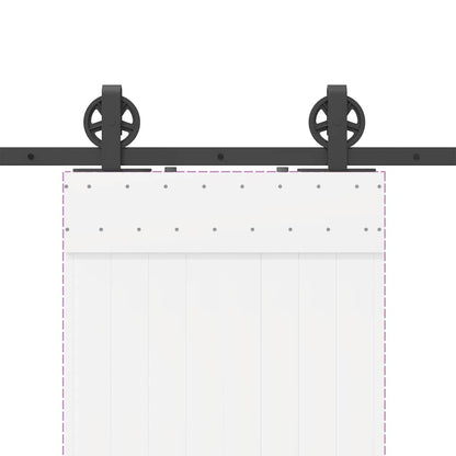 Sliding Door Hardware Kit Steel Black