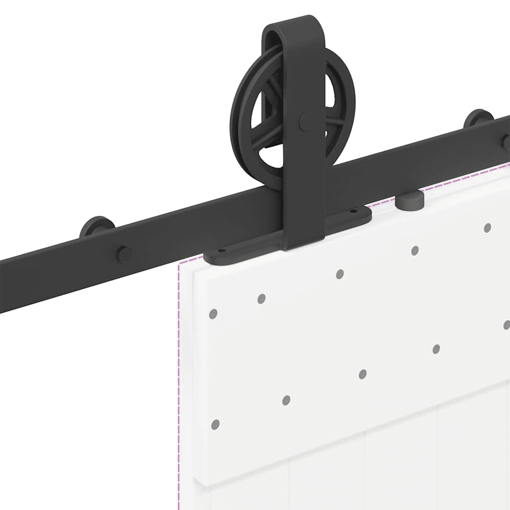 Sliding Door Hardware Kit Steel Black
