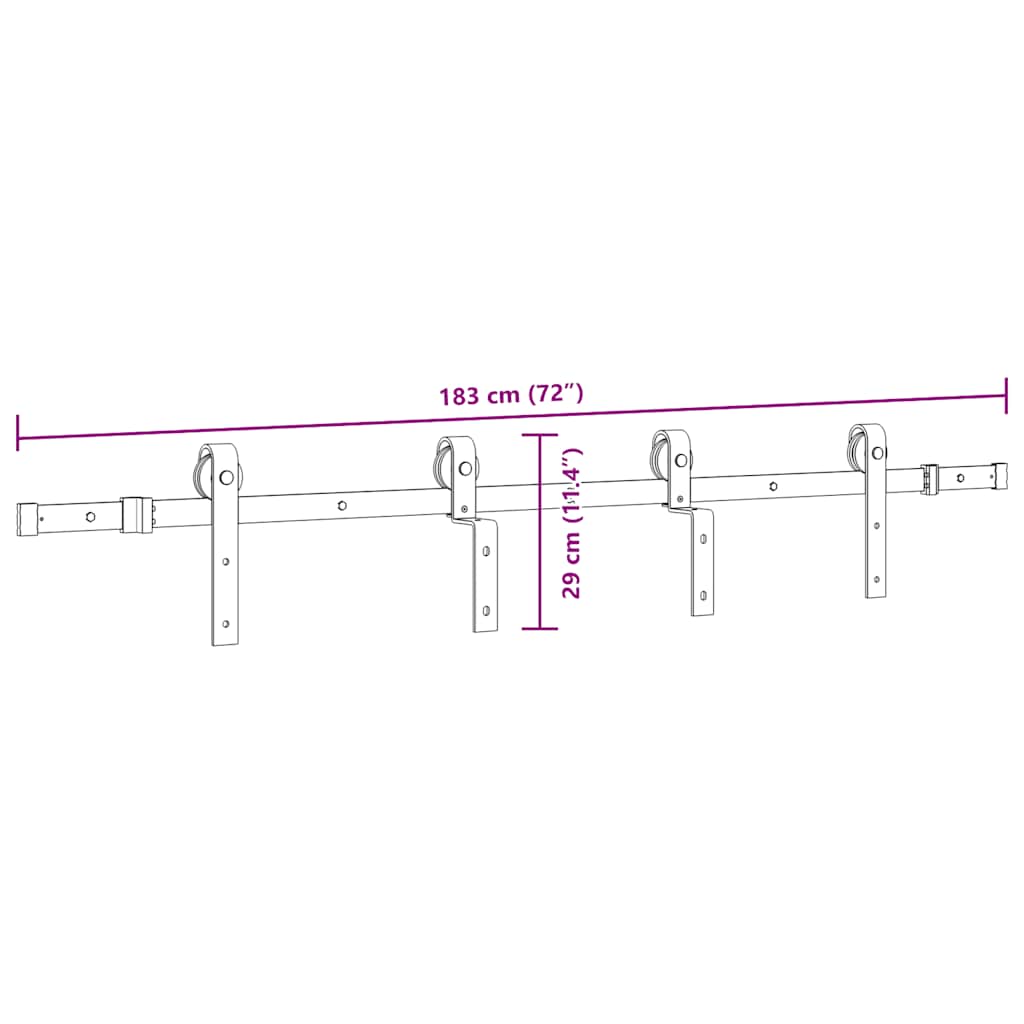Sliding Door Hardware Kit Steel Black