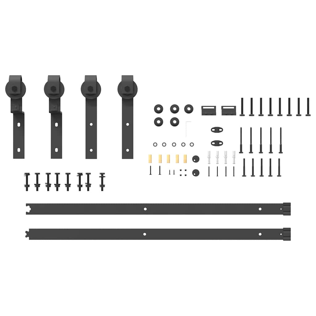Sliding Door Hardware Kit Steel Black