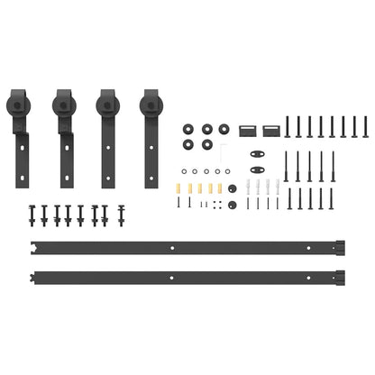 Sliding Door Hardware Kit Steel Black