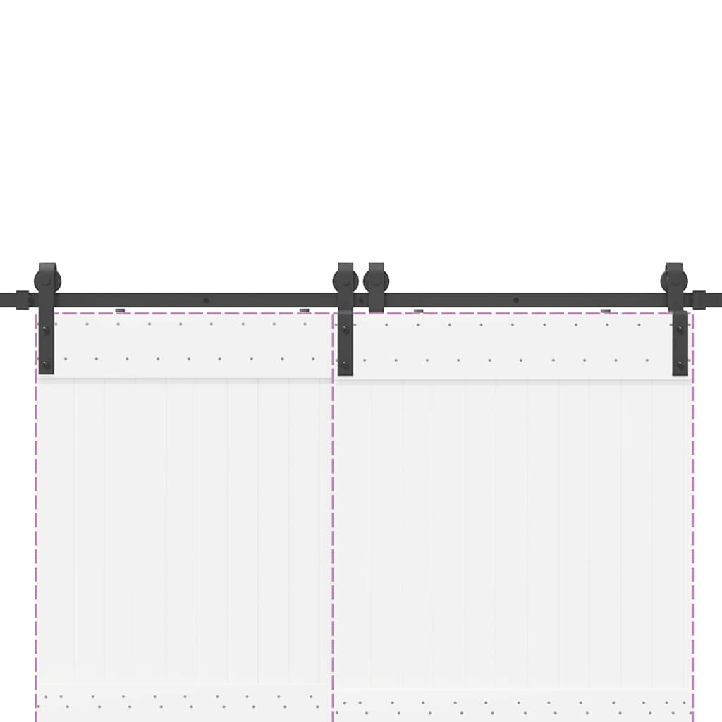 Sliding Door Hardware Kit Steel Black