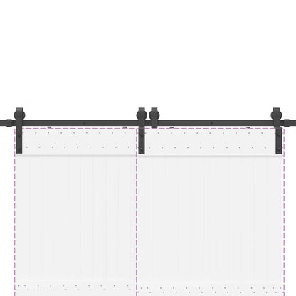 Sliding Door Hardware Kit Steel Black