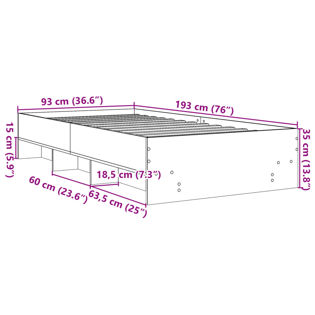 Bed Frame Without Mattress Engineered Wood