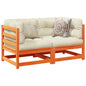 2 Piece Garden Sofa Set With Cushions Solid Wood Pine