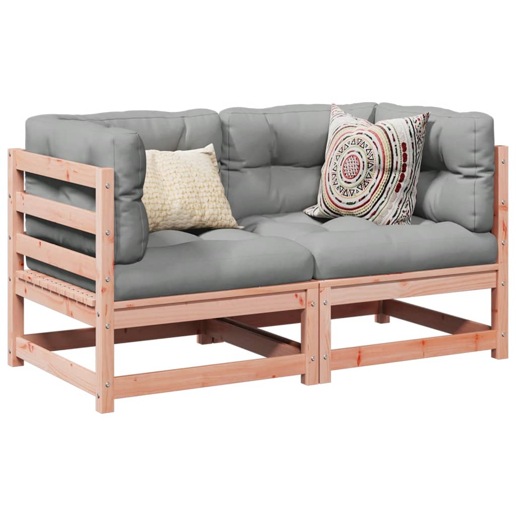 2 Piece Garden Sofa Set With Cushions Solid Wood Pine