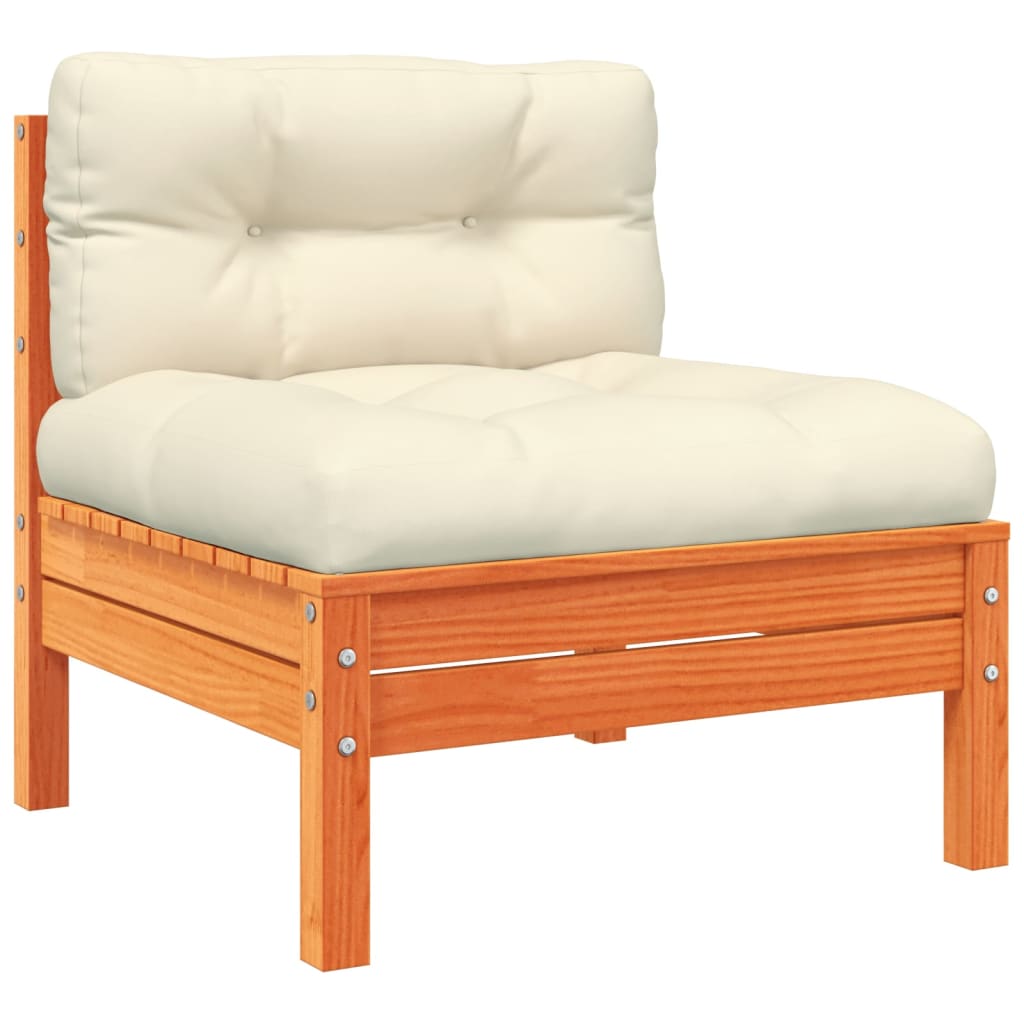 3 Piece Garden Sofa Set With Cushions Solid Wood Pine