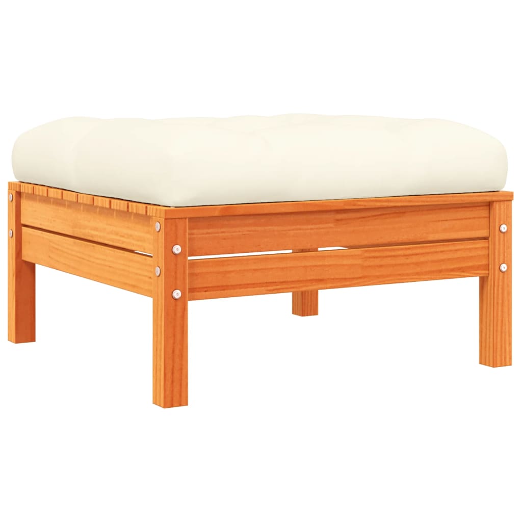 5 Piece Garden Sofa Set With Cushions Solid Wood Pine