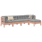 5 Piece Garden Sofa Set With Cushions Solid Wood Pine