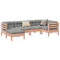 6 Piece Garden Sofa Set With Cushions Solid Wood Pine