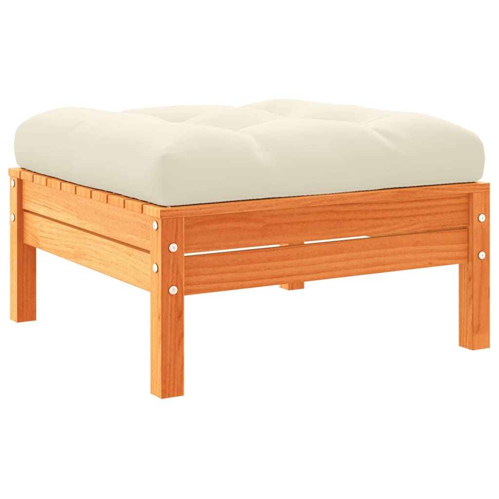 7 Piece Garden Sofa Set With Cushions Solid Wood Pine