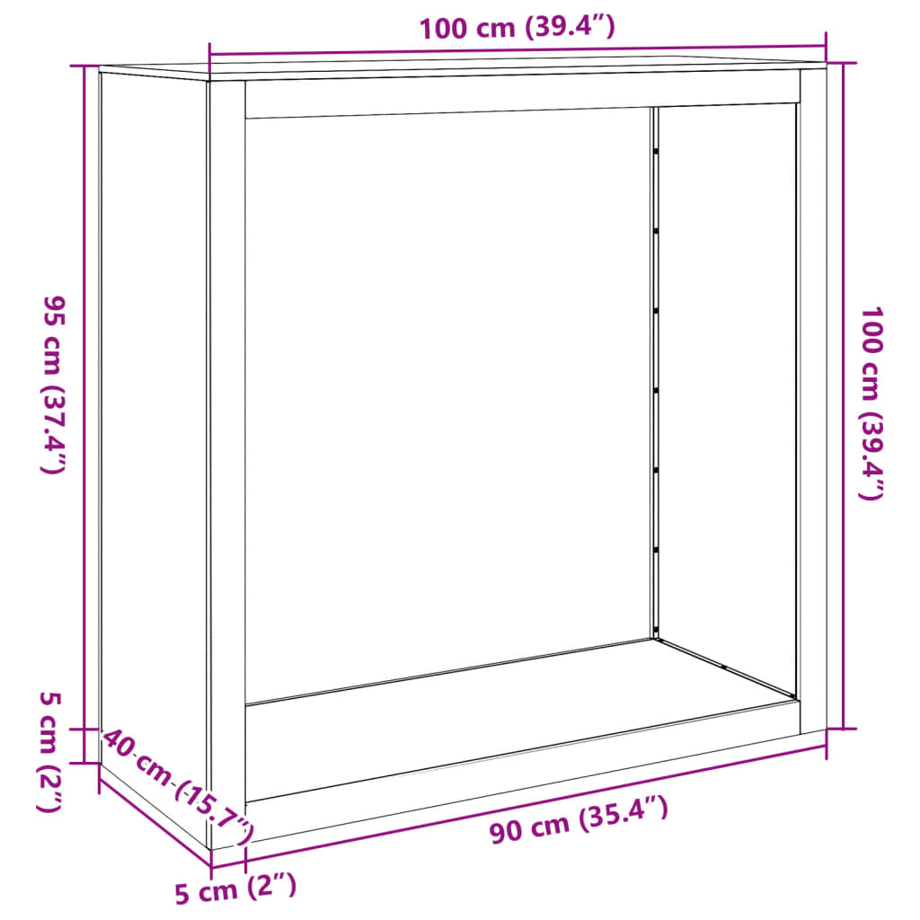 Firewood Rack Black Steel