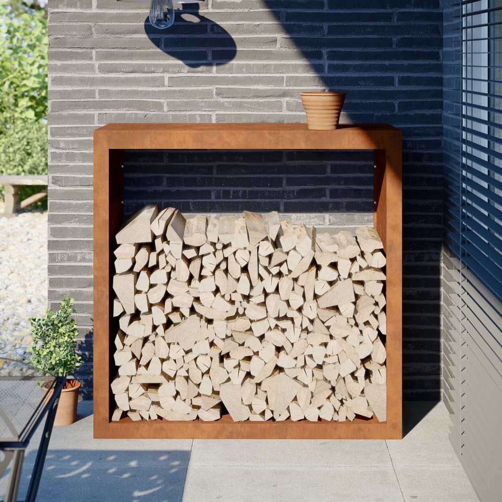 Firewood Rack Black Steel