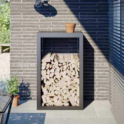Firewood Rack Black Steel