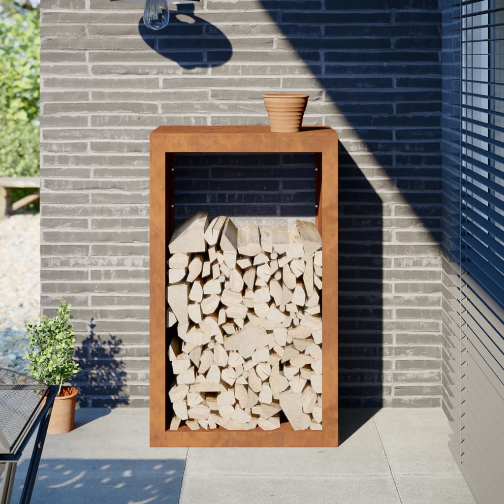 Firewood Rack Black Steel
