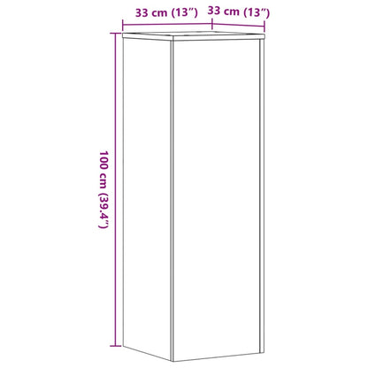 Plant Stand 33X33X100 Cm Engineered Wood