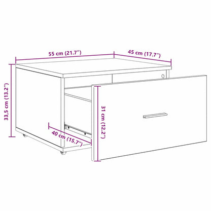 Drawer Cabinet 55 X 45 X 33.5 Cm Engineered Wood