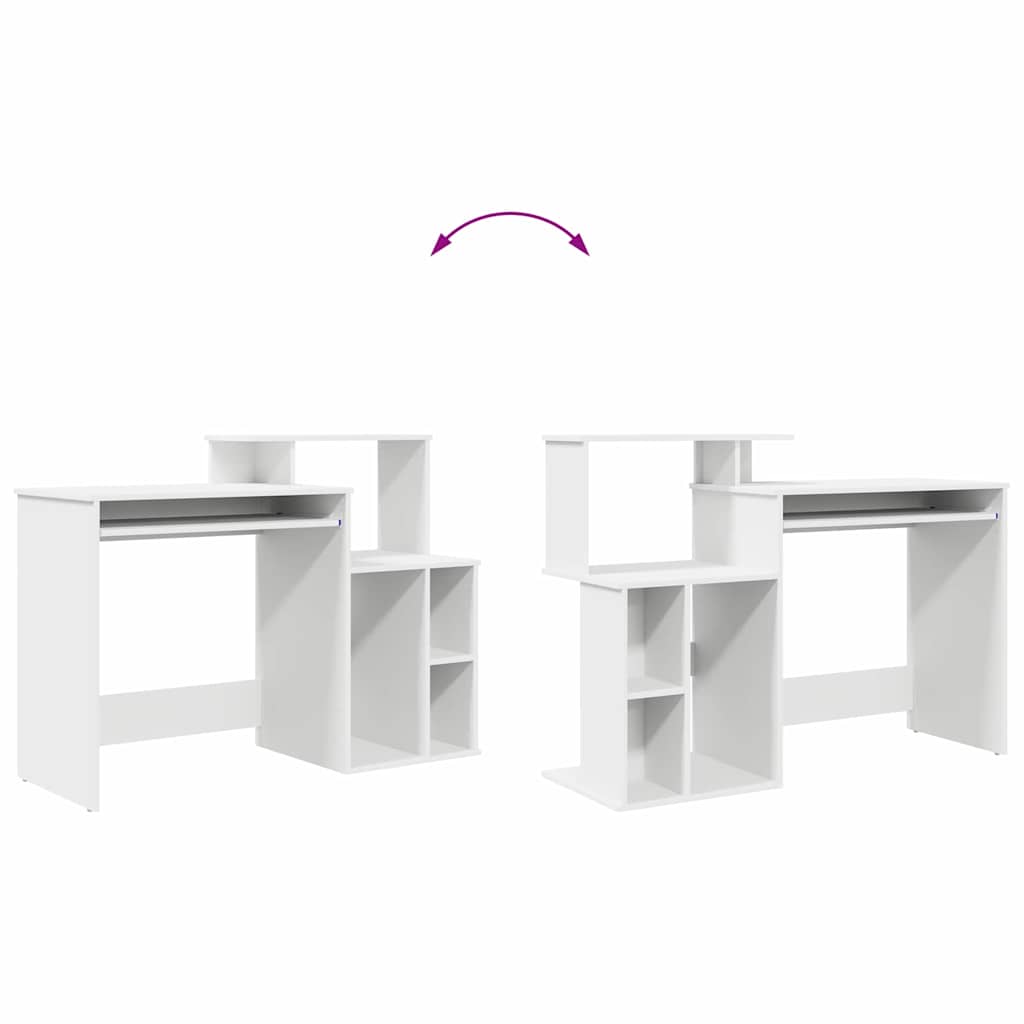 Desk With Storage 120.5 X 44 X 88.5 Cm Engineered Wood