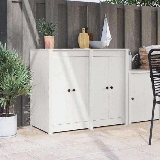 Kitchen Door 2 Pcs White 50 X 9 X 82 Cm Solid Pine Wood