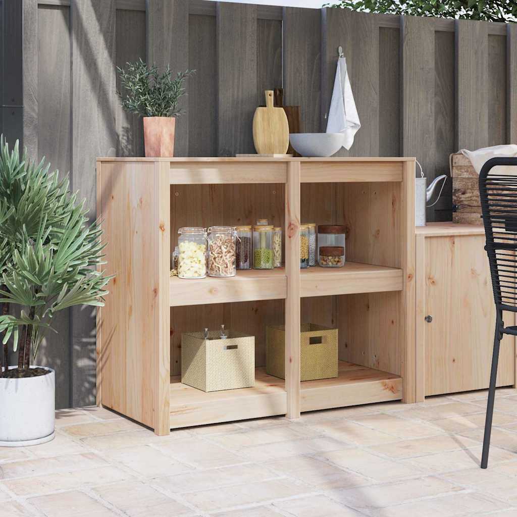 Kitchen Cabinet Warm White 106 X 55 X 92 Cm Solid Pine Wood