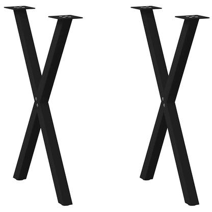 Dining Table Legs X-Shaped 2 Pcs 70X(72-73) Cm Steel