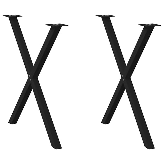 Dining Table Legs X-Shaped 2 Pcs 70X(72-73) Cm Steel