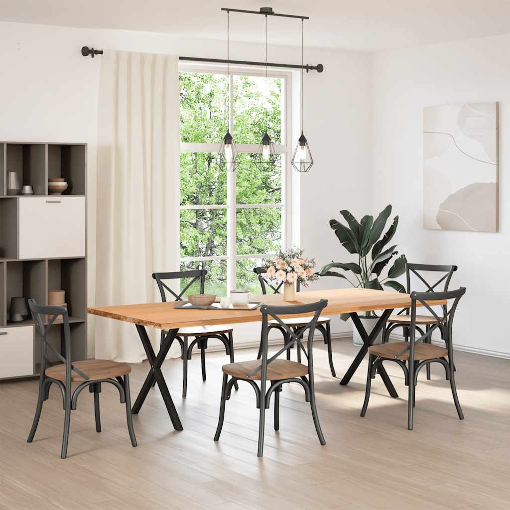 Dining Table Legs X-Shaped 2 Pcs 70X(72-73) Cm Steel