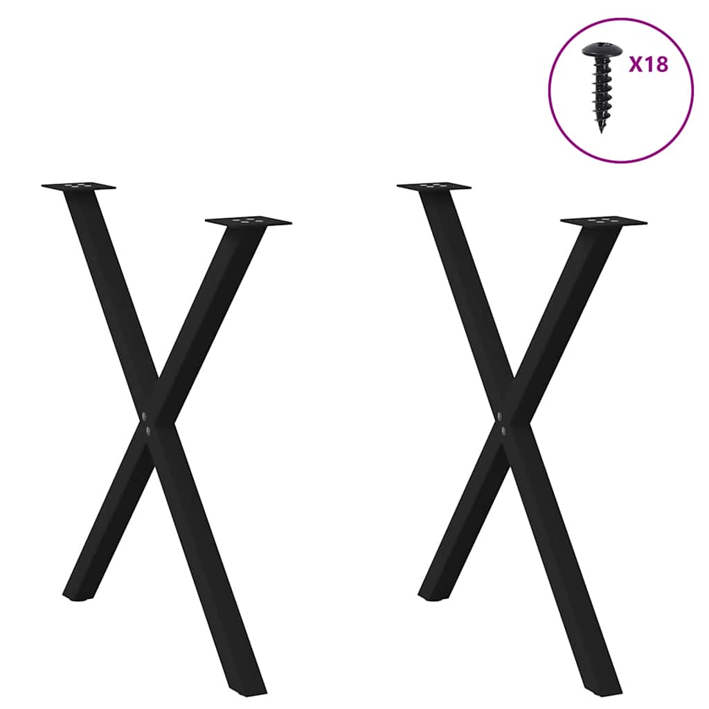Dining Table Legs X-Shaped 2 Pcs 70X(72-73) Cm Steel