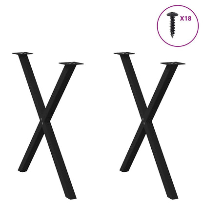 Dining Table Legs X-Shaped 2 Pcs 70X(72-73) Cm Steel