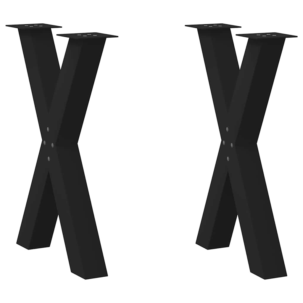 Dining Table Legs X-Shaped 2 Pcs 70X(72-73) Cm Steel