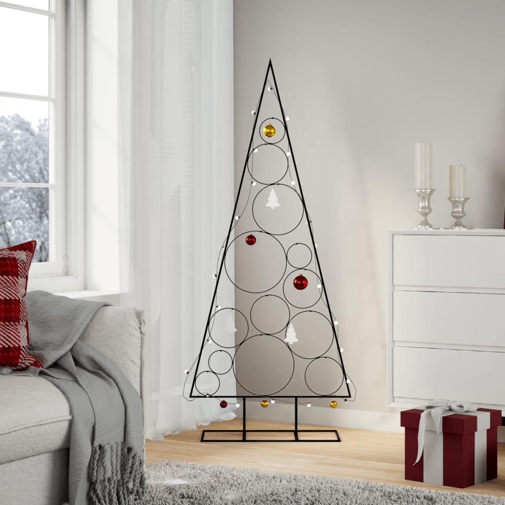 Metal Christmas Tree For Decoration Black