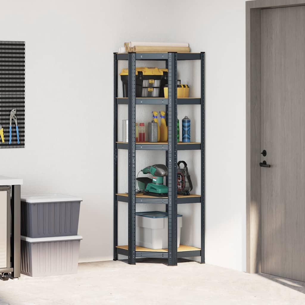 5-Layer Corner Shelf Steel&Engineered Wood