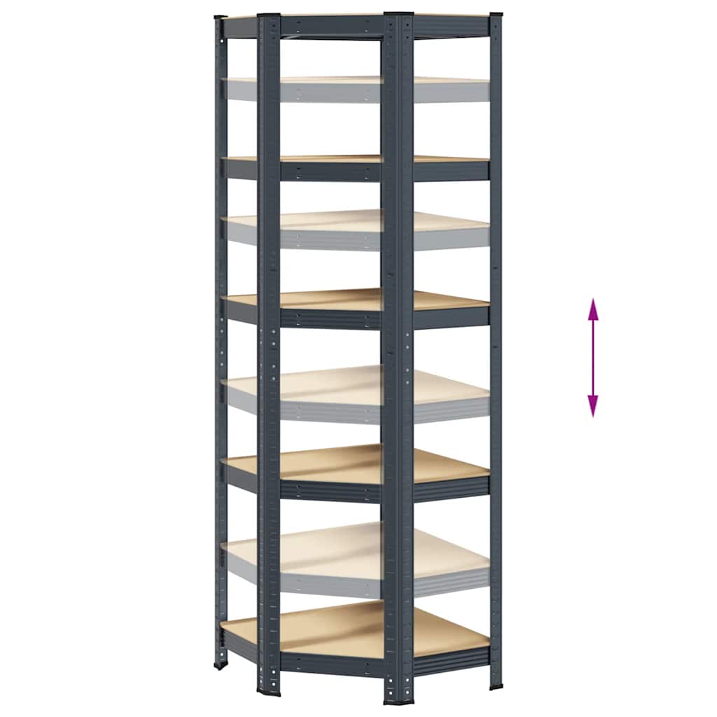 5-Layer Corner Shelf Steel&Engineered Wood