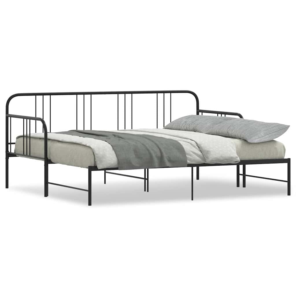 Daybed With Trundle Without Mattress 92X187 Cm Single Metal