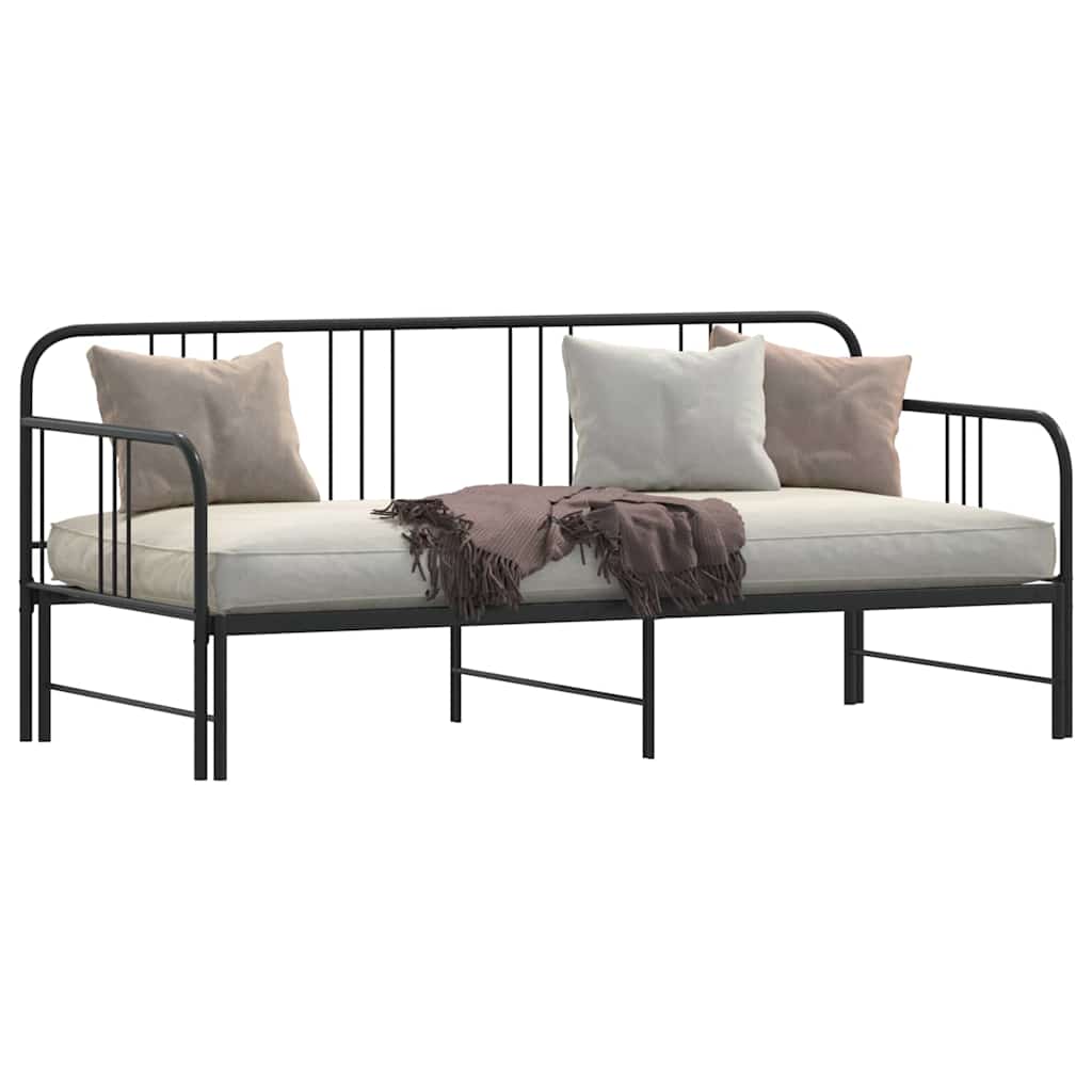 Daybed With Trundle Without Mattress 92X187 Cm Single Metal