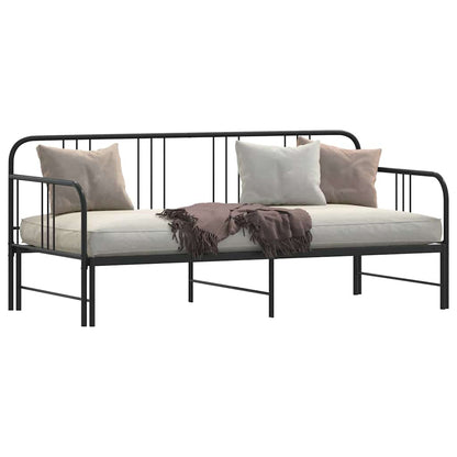 Daybed With Trundle Without Mattress 92X187 Cm Single Metal