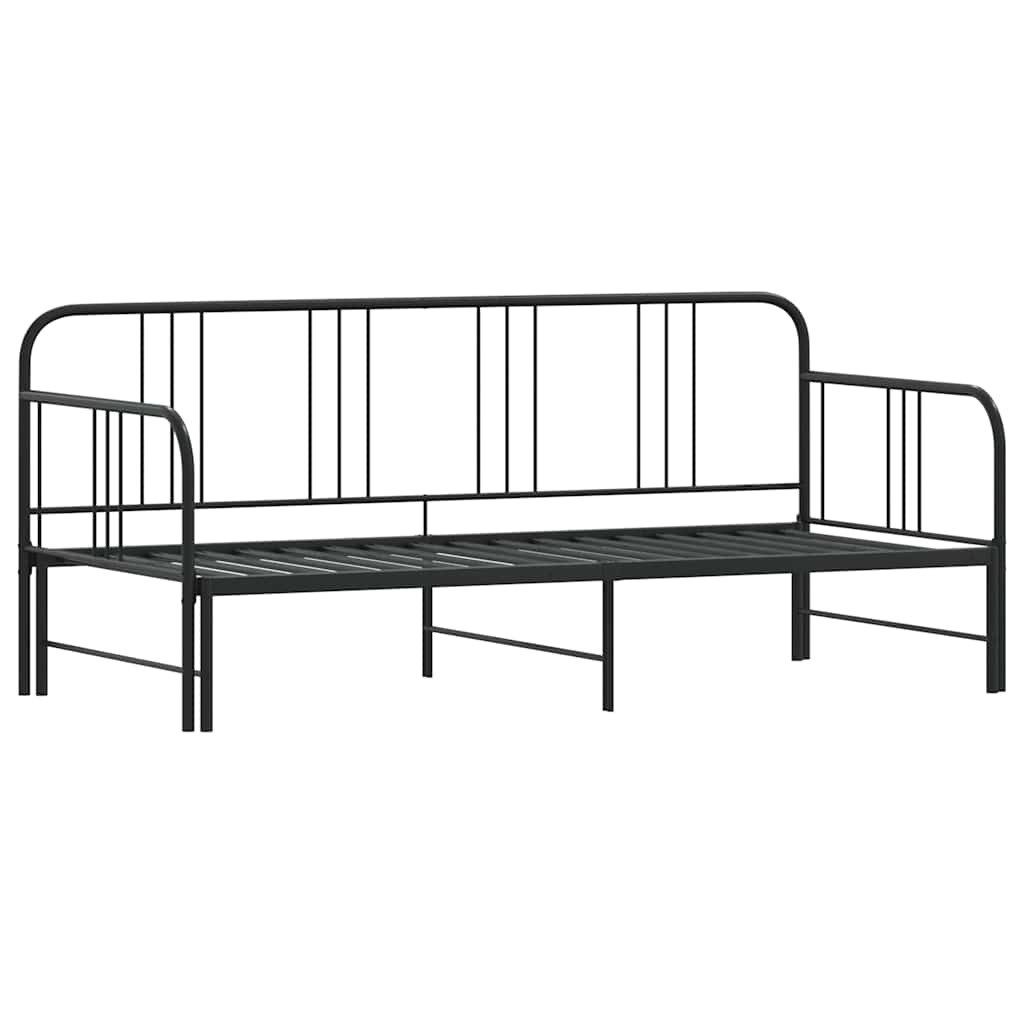 Daybed With Trundle Without Mattress 92X187 Cm Single Metal