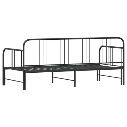 Daybed With Trundle Without Mattress 92X187 Cm Single Metal