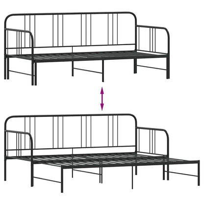 Daybed With Trundle Without Mattress 92X187 Cm Single Metal